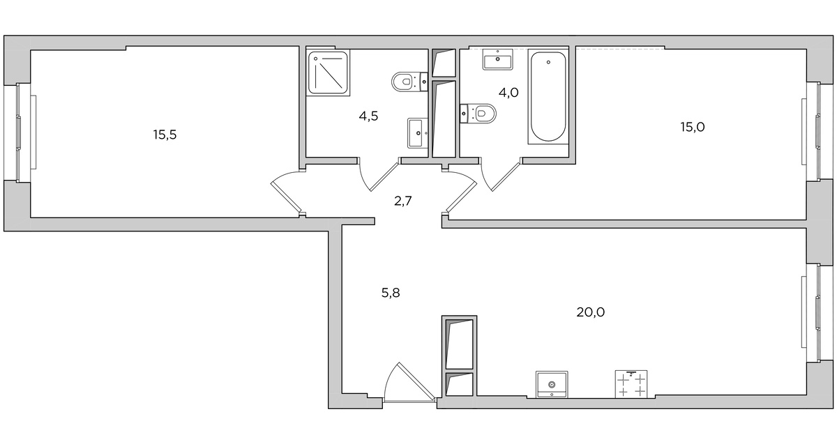 Планировка квартиры от застройщика