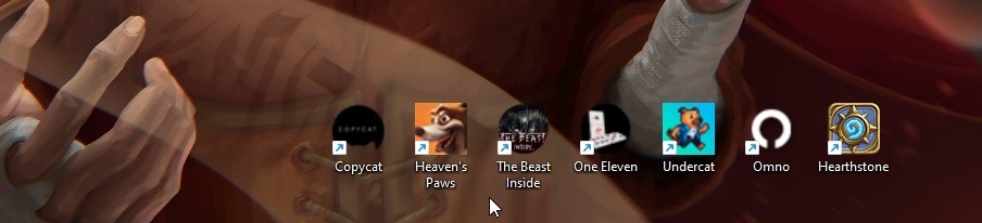 мои иконки с играми на рабочем столе: и все нетронутые, кроме HS