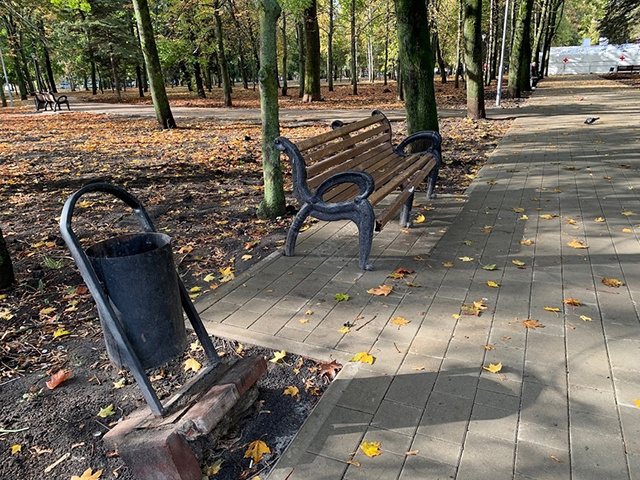    Горожане жалуются на состояние скамеек и урн после реконструкции парка