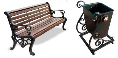    Так должны выглядеть новые скамейки и урны в парке Бородино