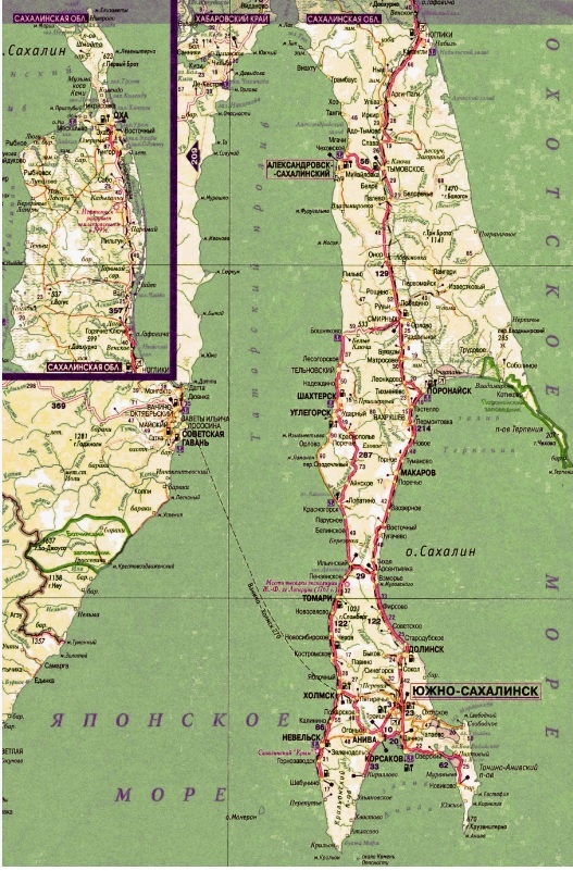 Карта Сахалина (из открытых источников)