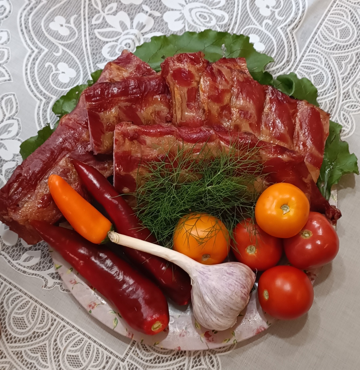 Копчёные ребра. Фото автора