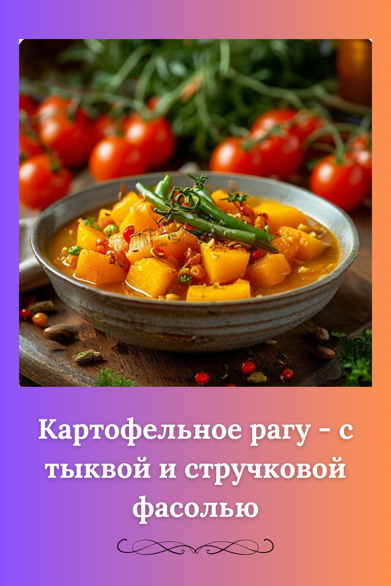 Картофельное рагу - с тыквой и стручковой фасолью