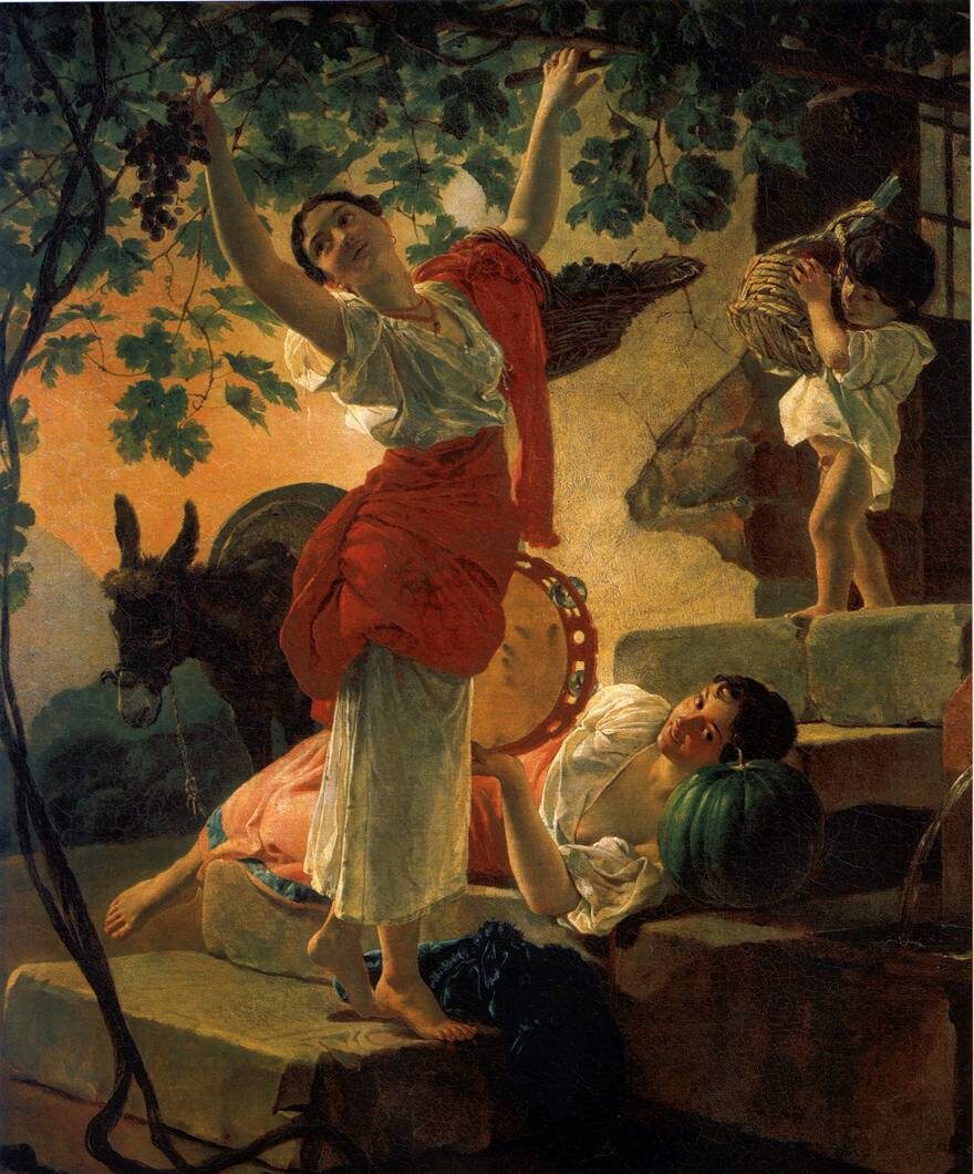 Брюллов К. П. Девушка, собирающая виноград в окресностях Неаполя. 1827