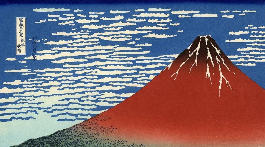    Кацусика Хокусай, из серии «Тридцать шесть видов Фудзи», «Южный ветер. Ясный день», 1823—1831 гг. Фото: общественное достояние
