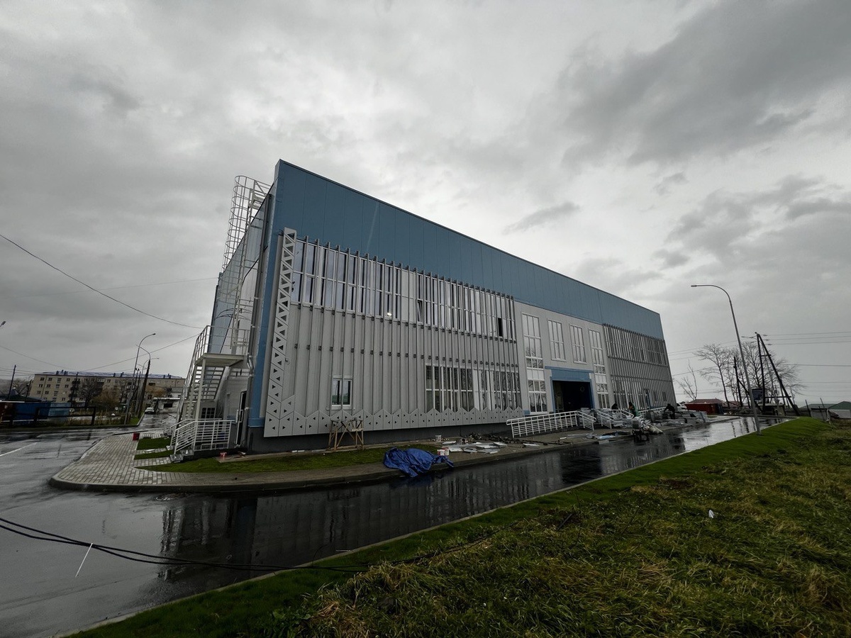 Ледовая арена обретает вид с улицы Ленина.