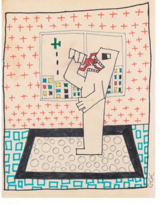 рисунок работы Виктора Цоя из коллекции Г. Гурьянова