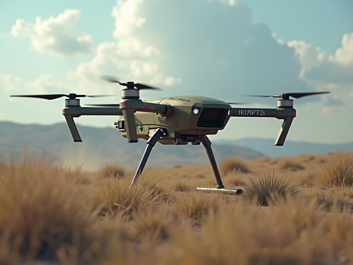 Рой беспилотников, управляемых искусственным интеллектом, патрулирует границы — символ новой эры роботизации в армии.