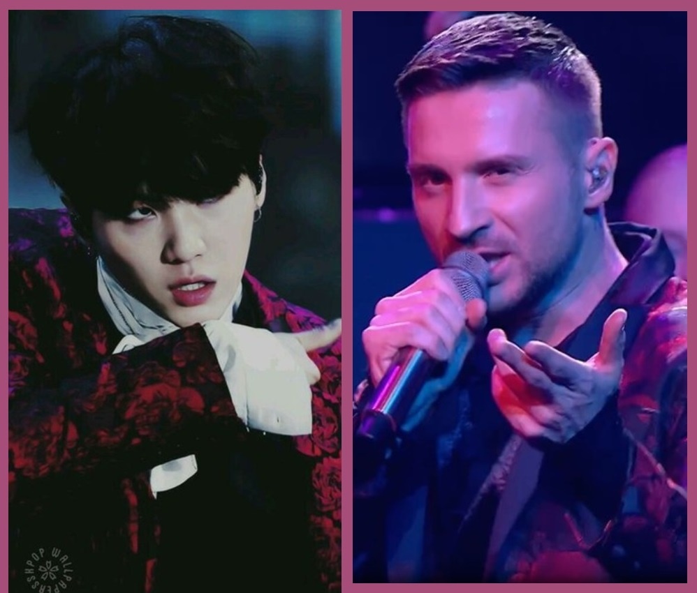 Мин Юнги и Сергей Лазарев. Авторский коллаж.