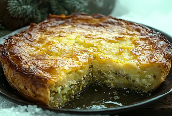    Классический заливной пирог с капустой на кефире, пошаговый рецепт с фото