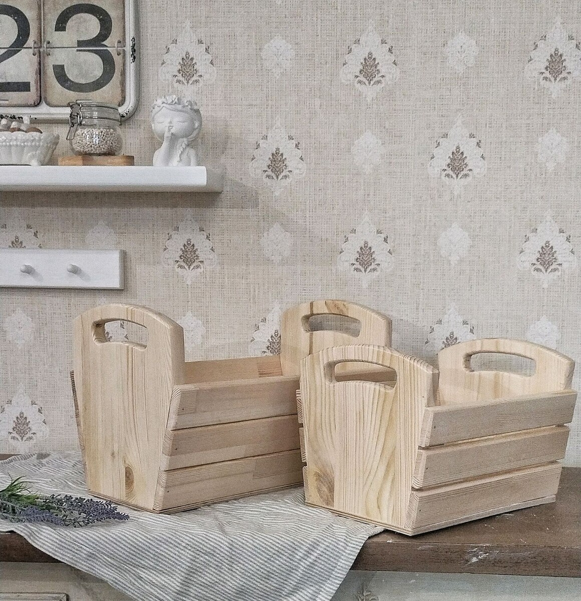 Корзина деревянная для специй фруктов хранения