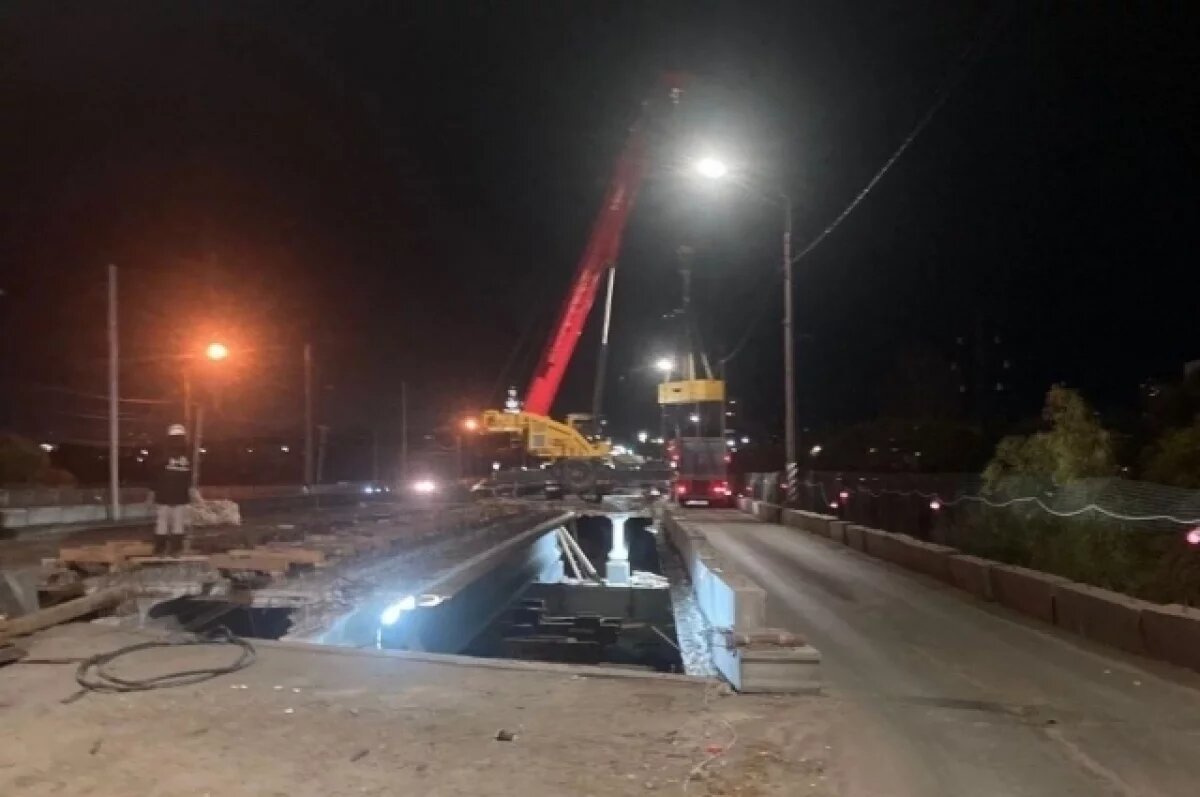   На «минаевском» мосту в Ульяновске установили пятую балку