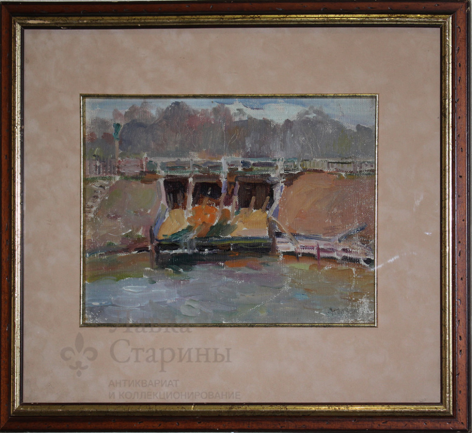 Пейзаж «Река», художник Д. А. Колупаев, холст, масло, 1930-40 гг. Фото с нашего сайта dvaveka.ru