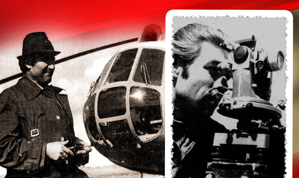 Александр Токмаков / Геннадий Жданов у теодолита