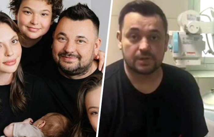 Серйгей Жуков семьей и он же после операции.