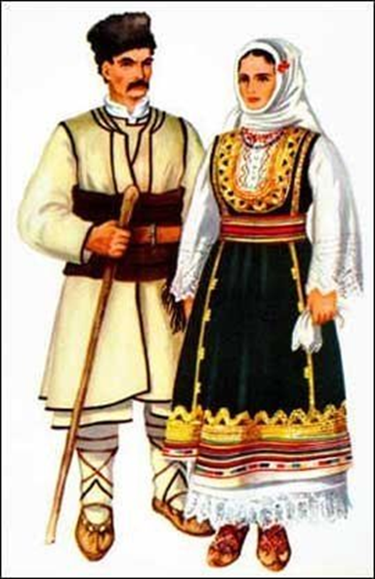 мужской и женский сербские костюмы