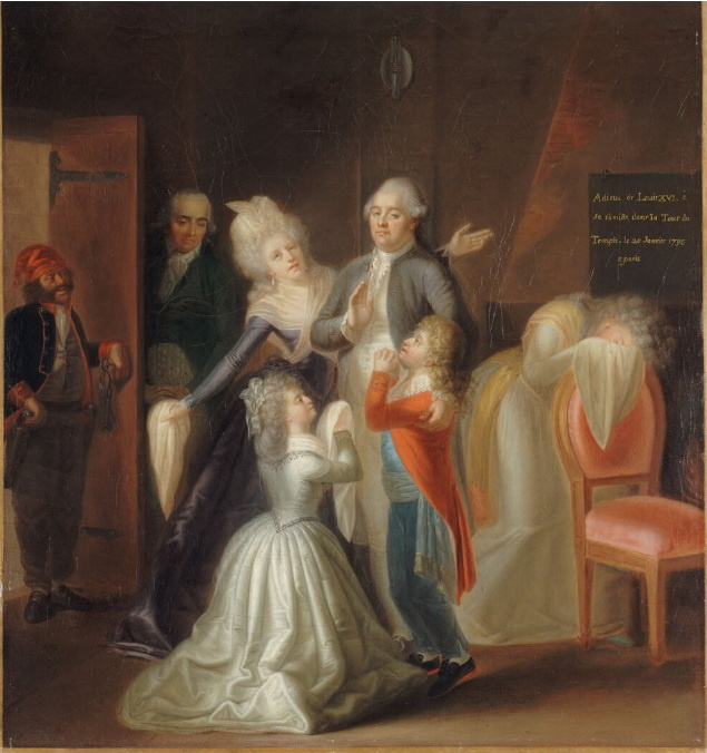 Прощание Людовика XVI с семьей, картина XIX века.