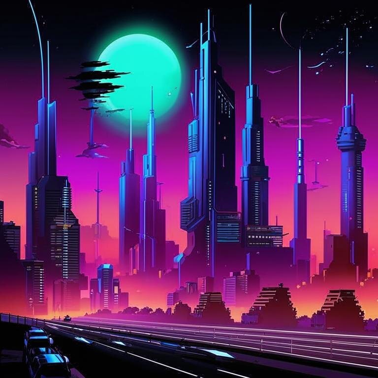  Промт для картинки :create a futuristic cityscape