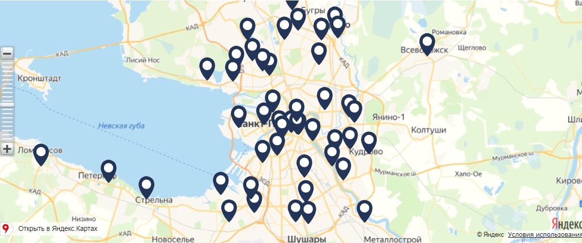 Рестораны "Токио-Сити" на карте.