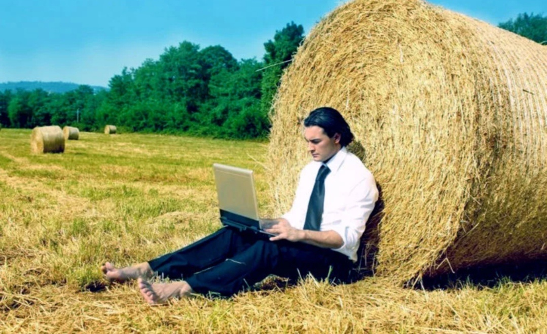 Картинка из интернета по запросу "работа в селе", сразу ИИ нарисовал реалии современности