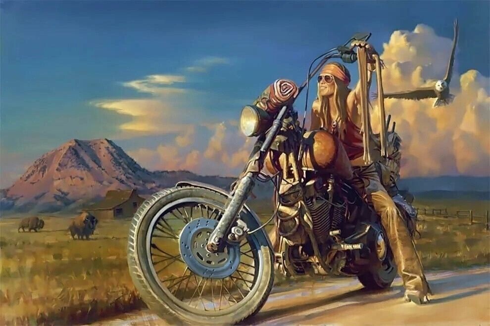 Картина от первого художника Harley-Davidson ДЭВИДА УЛА / David Uhl из его серии «Женщины Харли-Дэвидсона»
