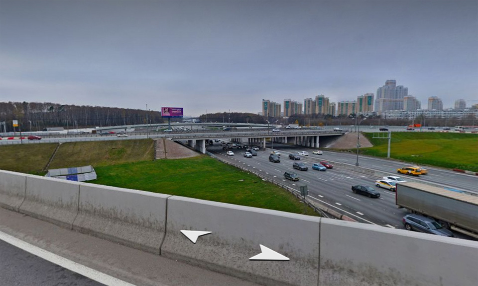 Развязка МКАДа и Липецкой улицы (перетекает в трассу М-4 "Дон"). Скриншот с панорам Яндекса.