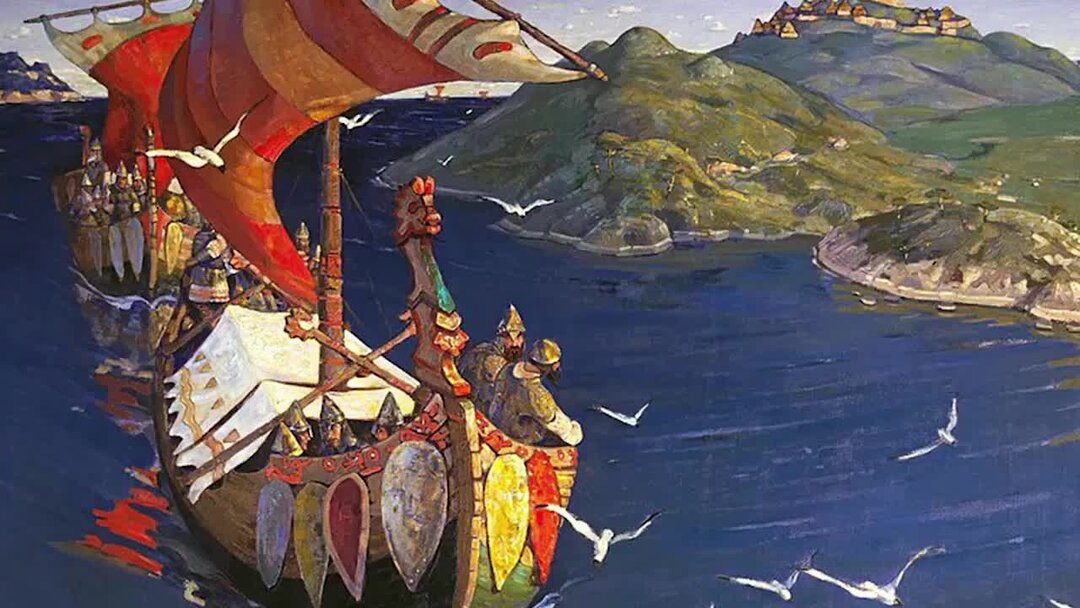 Заморские гости. Н. Рерих. 1901 г.