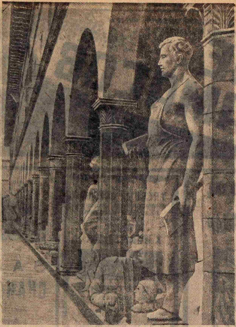 Изофабрика Всеохудожника в Балтийском посёлке( Москва, Всехсвятское). Фасад скульптурного корпуса. Фото Ил. Минкевича. Вечерняя Москва. — 1937. — № 214 (17 сентября)