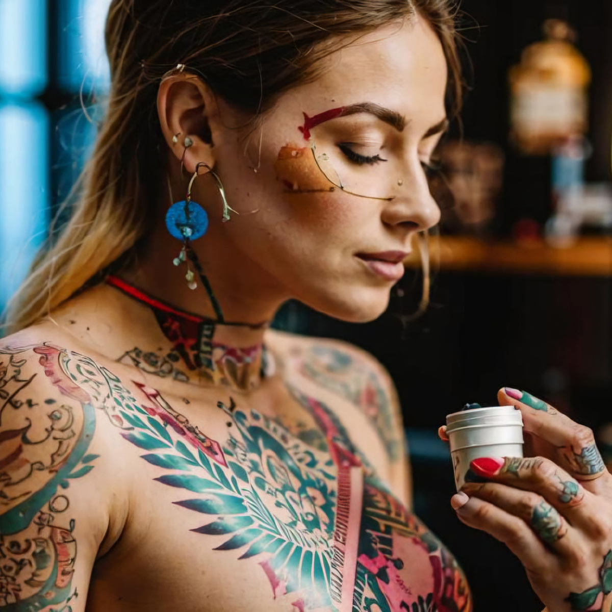 Обработка тату кремом