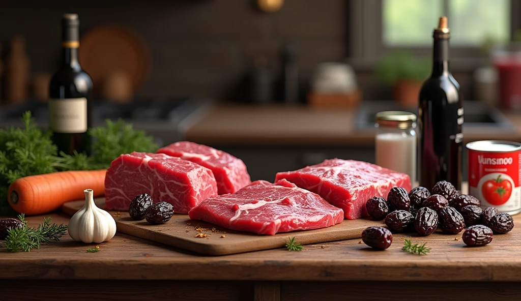 Ингредиенты для говядины с черносливом