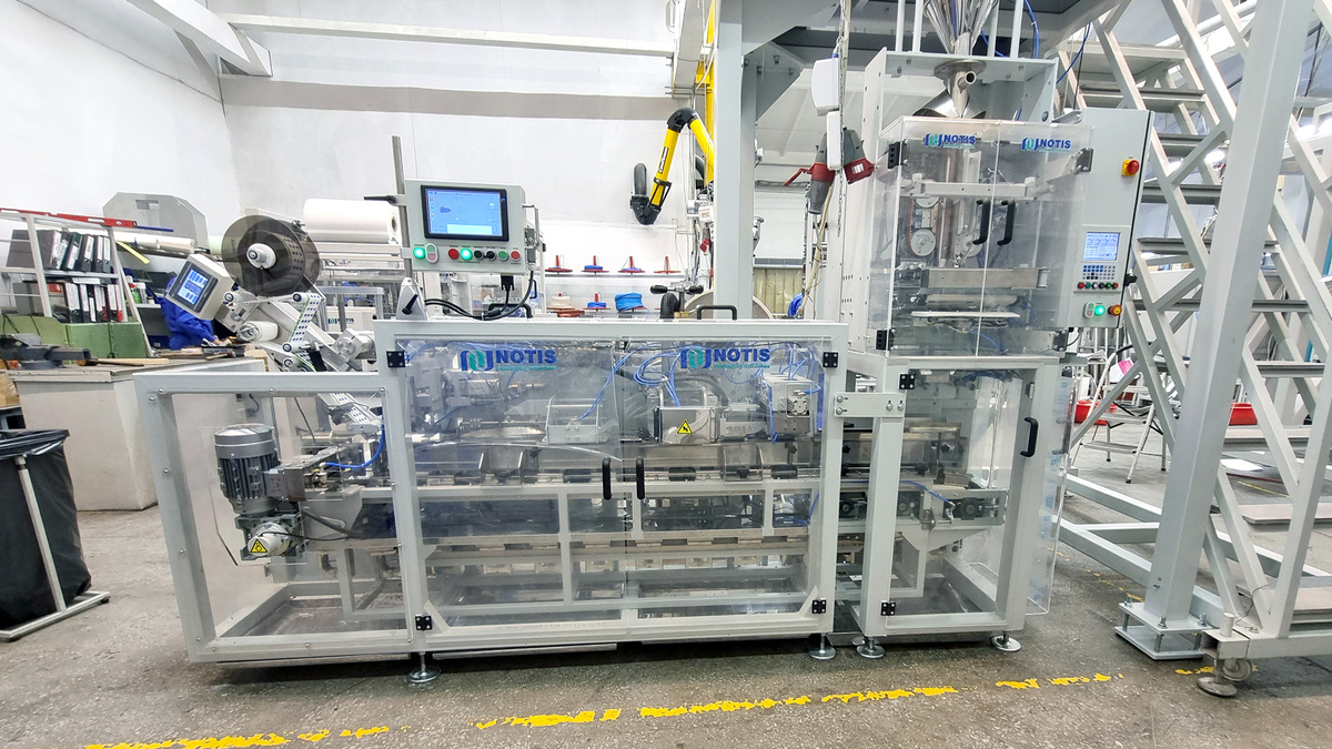 ЛФБ-НОТИС-01 — линия формирования брикета в комплексе с упаковочным автоматом НОТИС