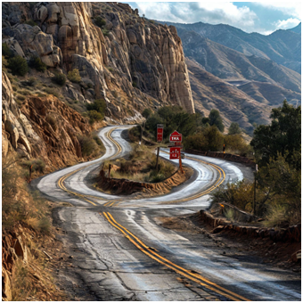 Сгенерировано ИИ- Эх, дороги!......