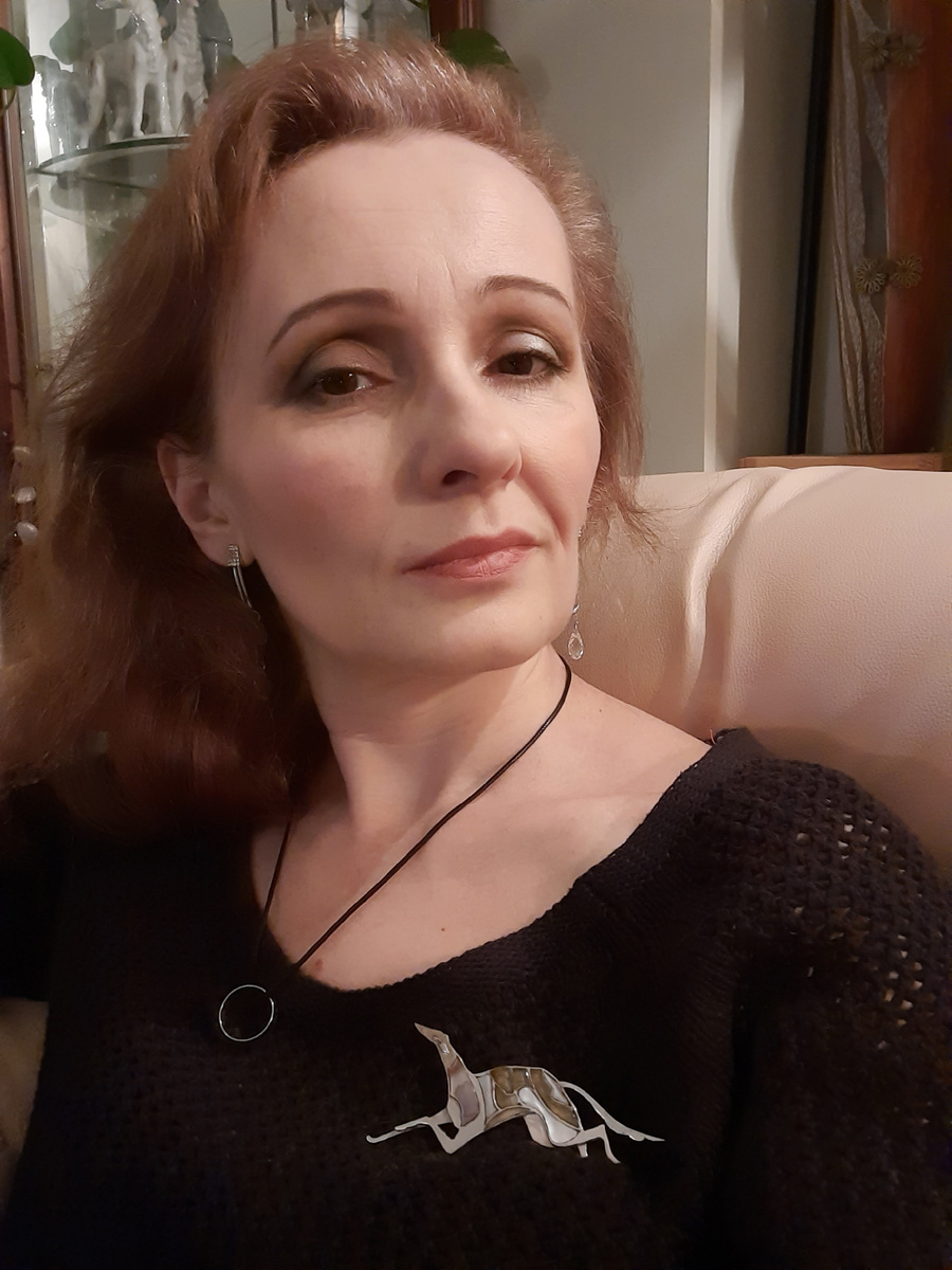 Моя первая брошь сделанная Евгенией повторяет борзую на нашем витраже)