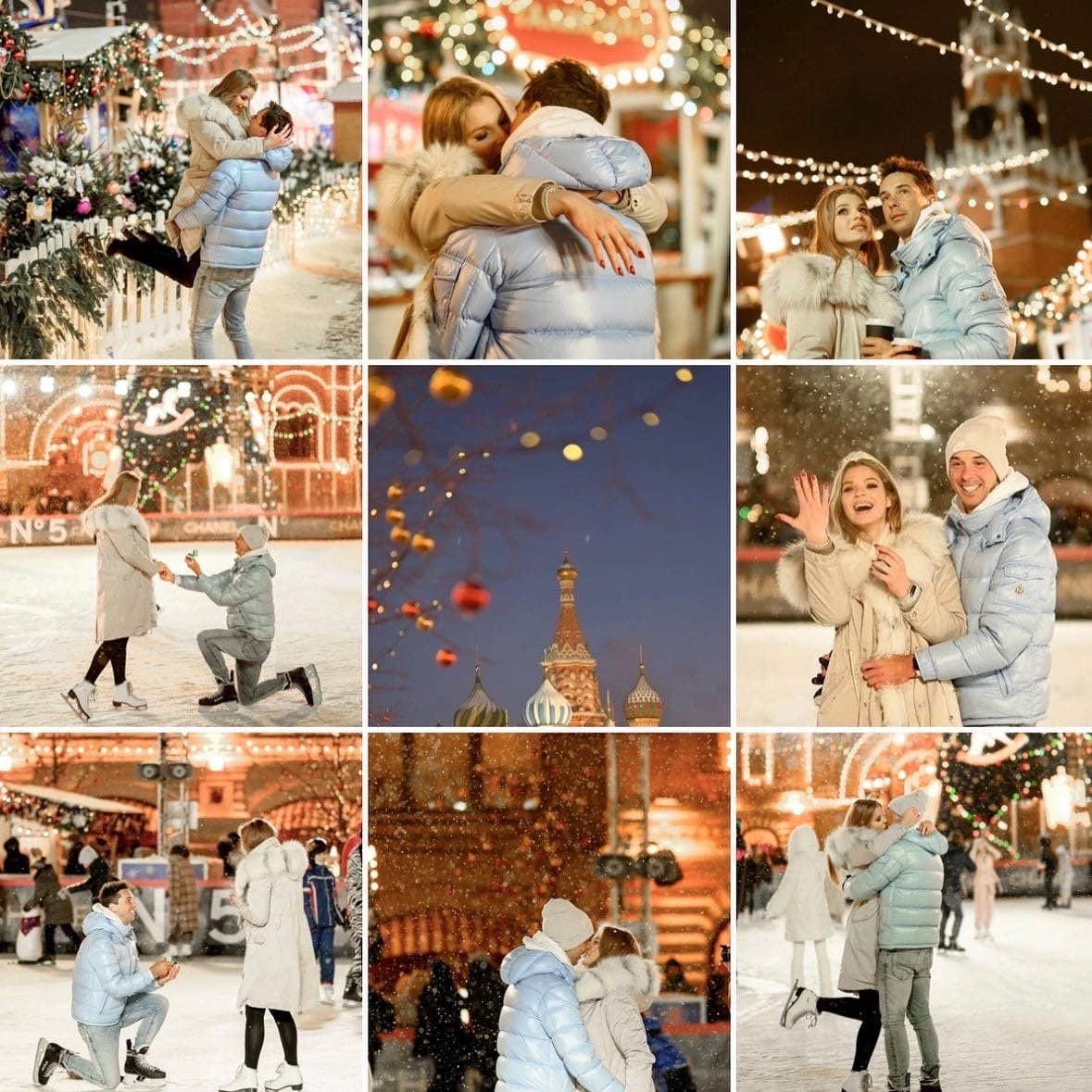 Одна из моих съёмок, когда предложение руки и сердца было сделано на ГУМ-катке