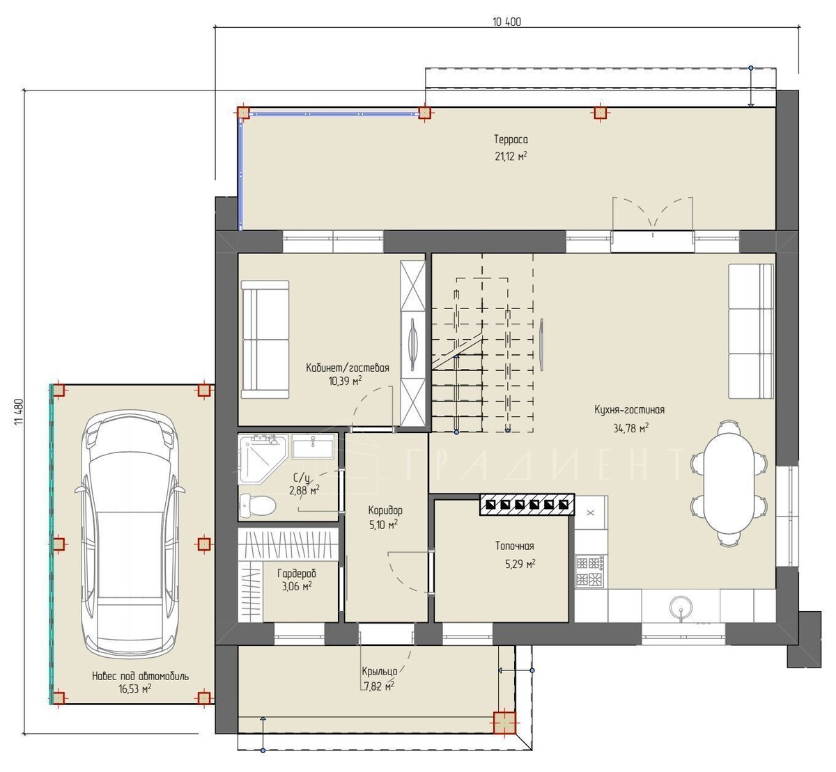 План 1 этажа