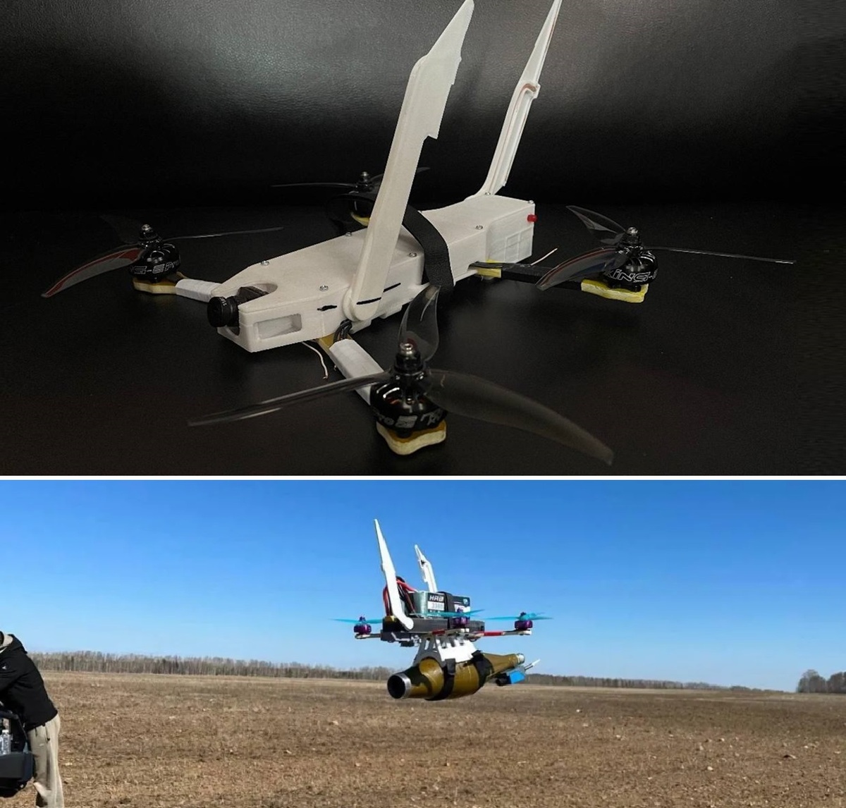 На фото: российский FPV-дрон-камикадзе «Упырь». Источник фото: https://360.ru/news/tehnologii/dron-upyr-razrabotali-na-urale-dlja-udarov-po-vsu-v-glubine-fronta/