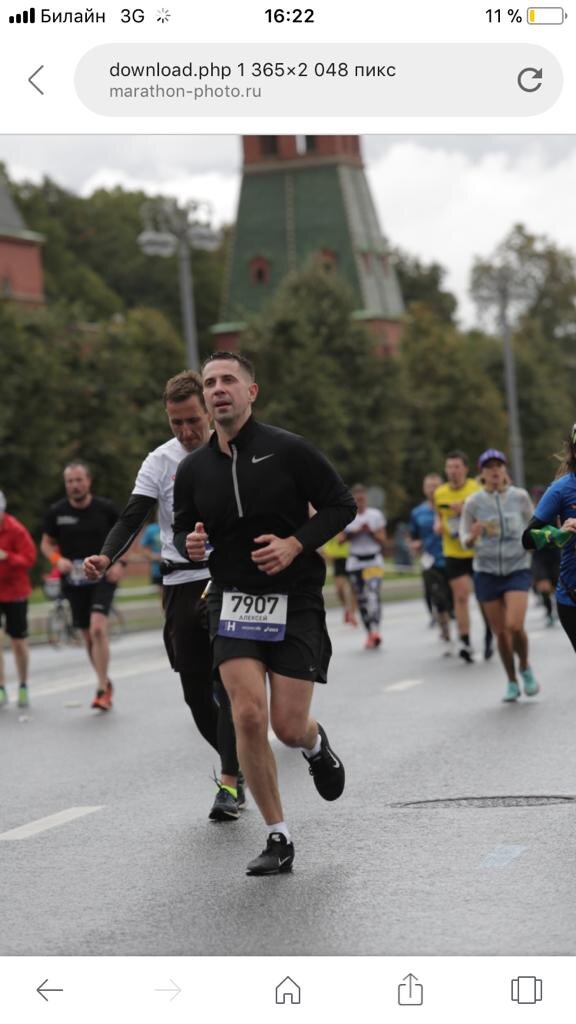 Алексей Жиделев, участник марафонского забега