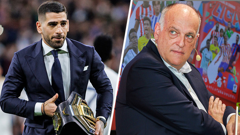    Боец UFC Илия Топурия и президент ла лиги Хавьер Тебас. Global Look Press