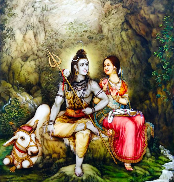 Шива и Парвати на Кайласе. Изображение: Pin page