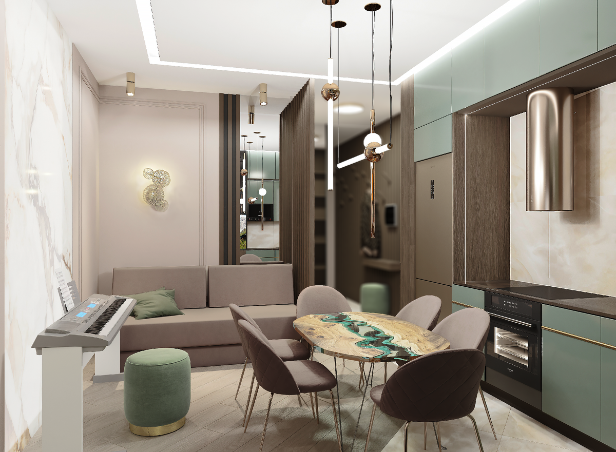 Кухня-гостиная.