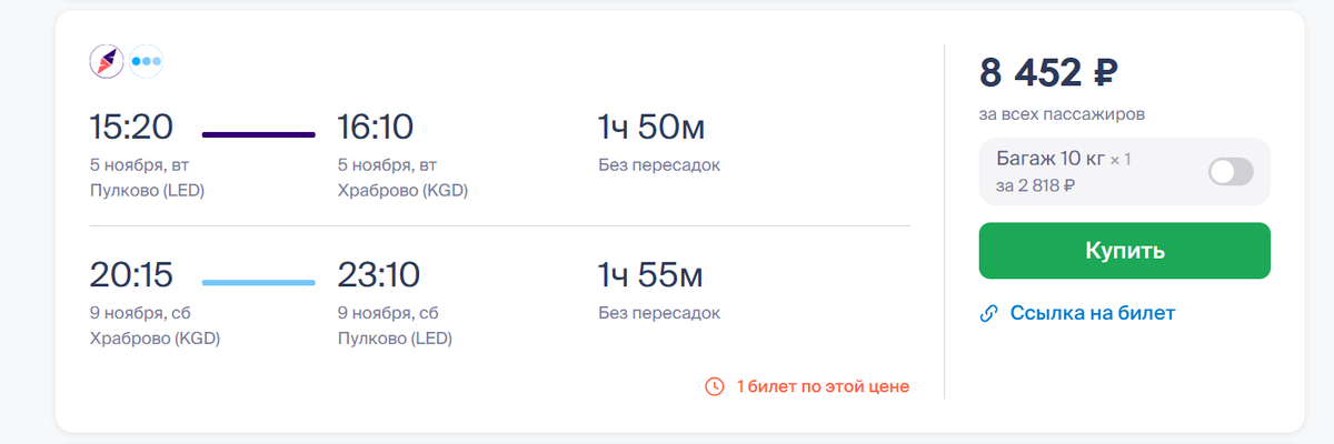 Санкт-Петербург. Цены актуальны на 24.10.2024 года