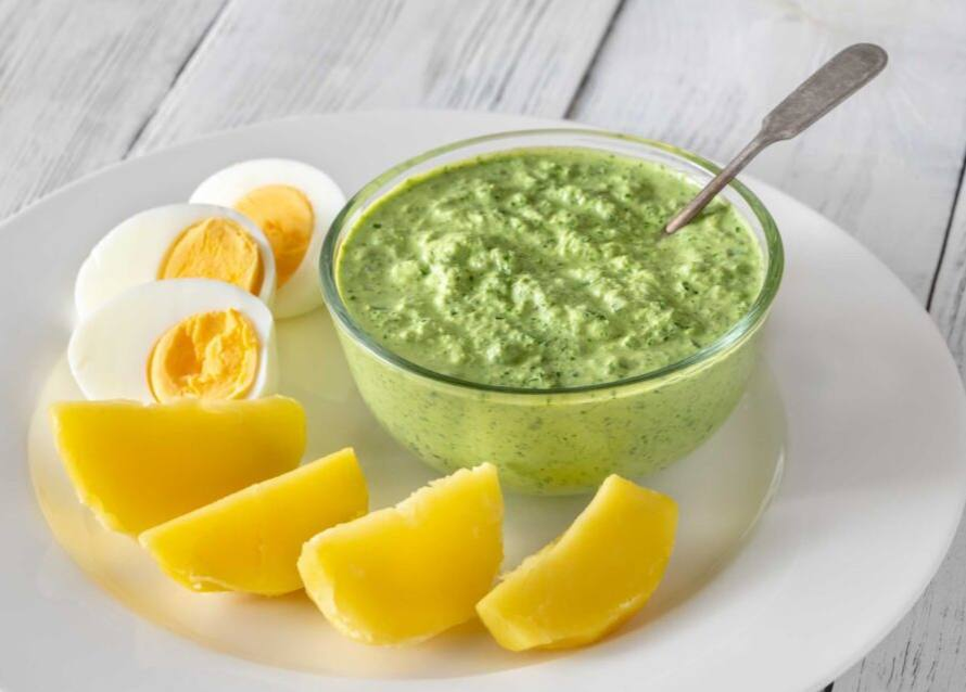 Рецепт соуса с зеленью и творогом