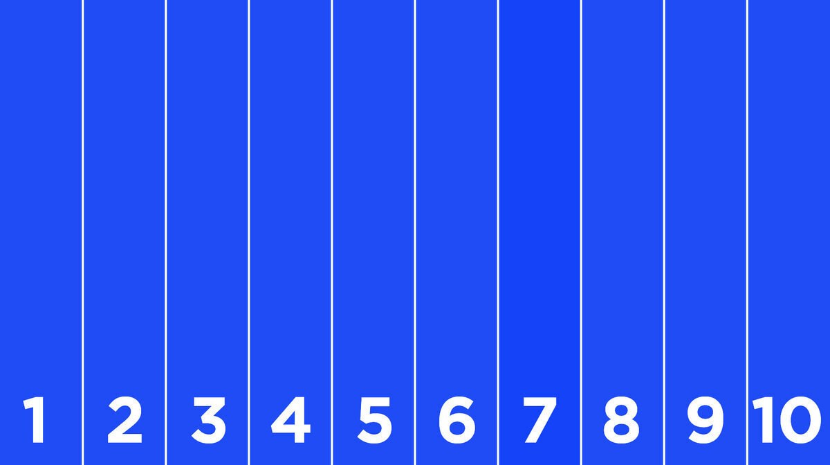 Под какой цифрой оттенок цвета отличается от остальных?