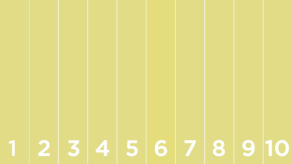 Под какой цифрой оттенок цвета отличается от остальных?