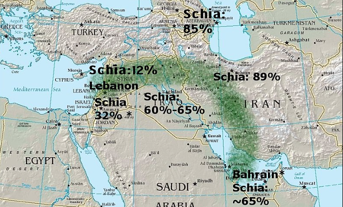 "Шиитский полумесяц" - тут живет большинство шиитов