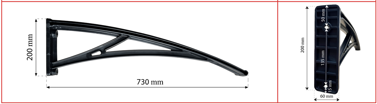 Изображение кронштейна с вылетом 730 мм