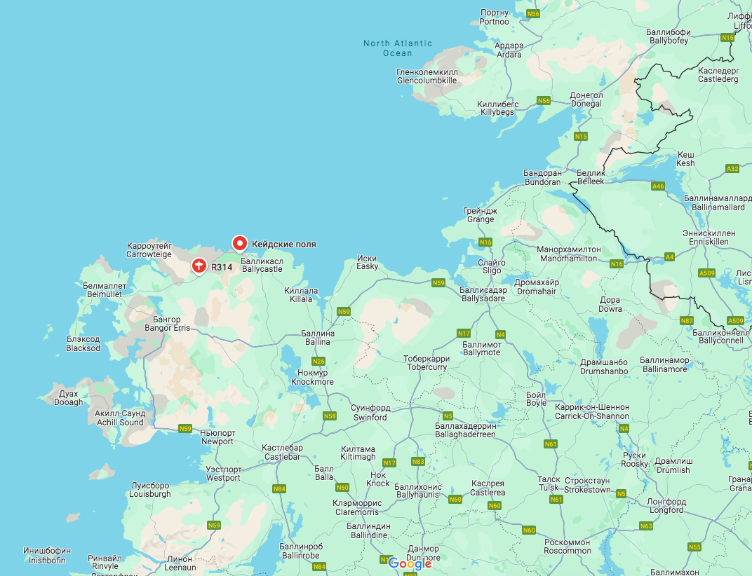 Место, о котором речь - красная точка на обочине R314
