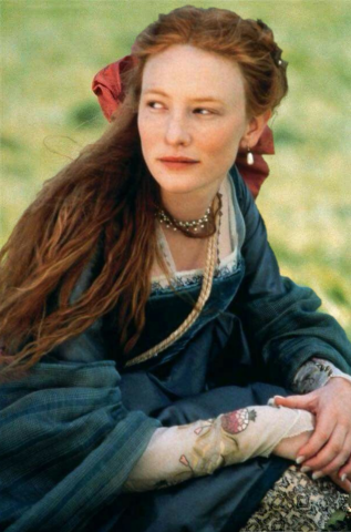 Кейт Бланшетт в роли "королевы-девственницы" Елизаветы I ("Елизавета", реж. Шекхар Капур, 1998 г.)