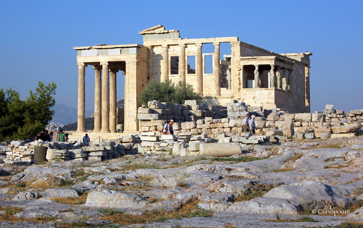 Эрехтейон — западный фасад, 421–406 годы. Афины