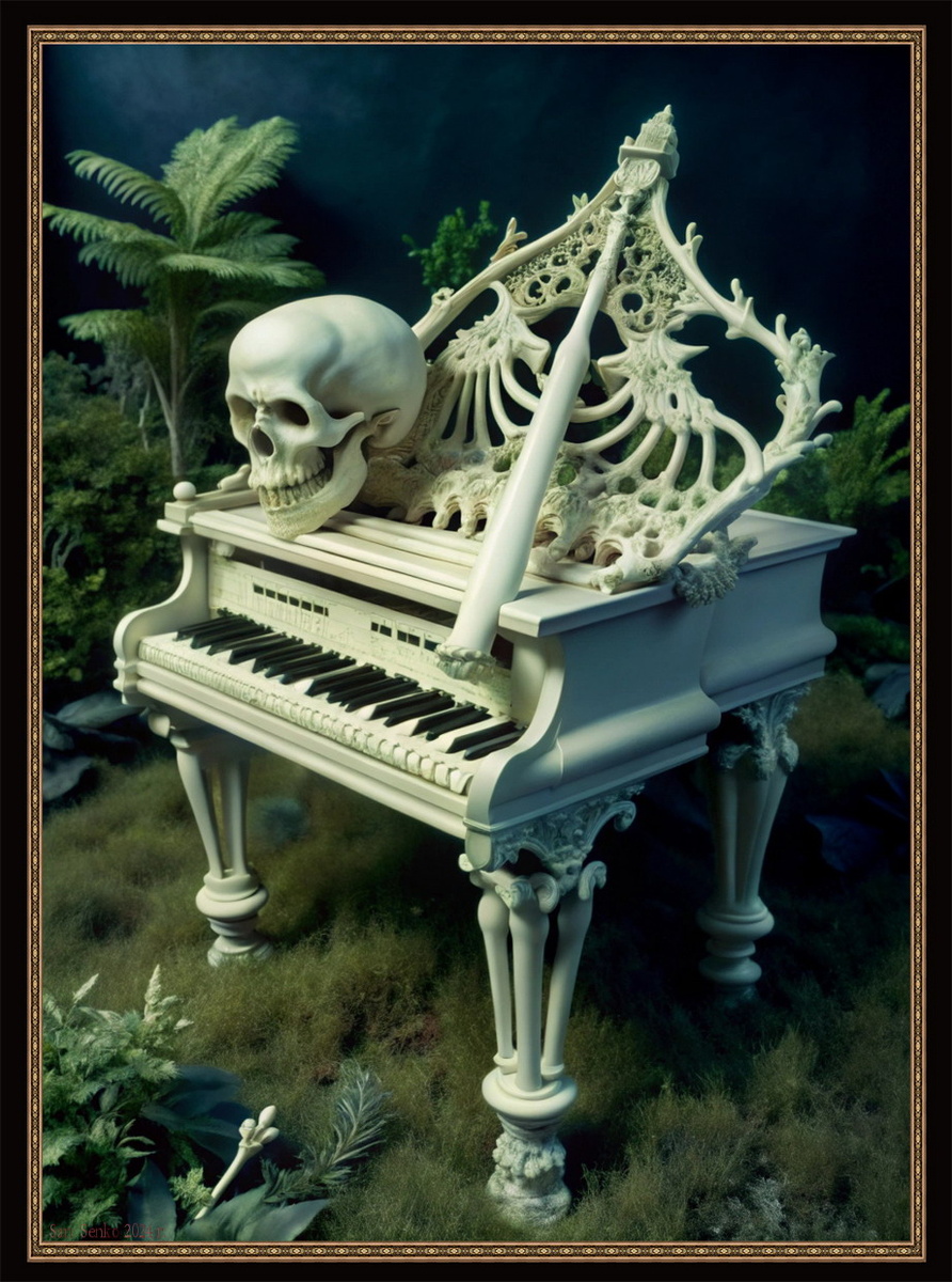 1. "Рояль в кустах" San Senko 2024 год. ...смешанная техника...